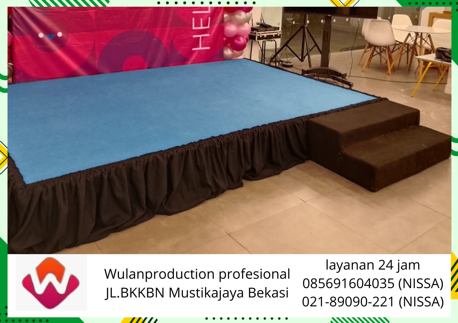 Rental Stage Karpet Biru Area Jatiwaringin Pondok Gede Bekasi