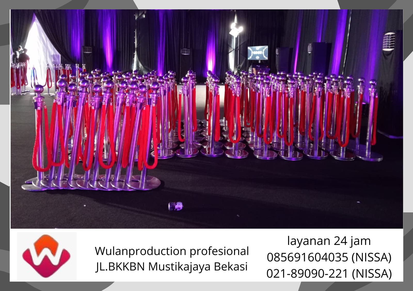 Jasa sewa Tiang Antrian Stainless Type Pita Tarik Area Bekasi