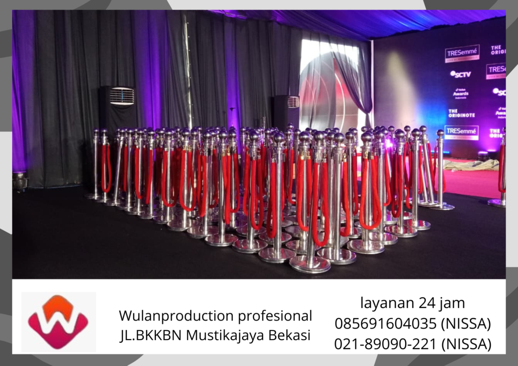 Jasa sewa Tiang Antrian Stainless Type Pita Tarik Area Bekasi