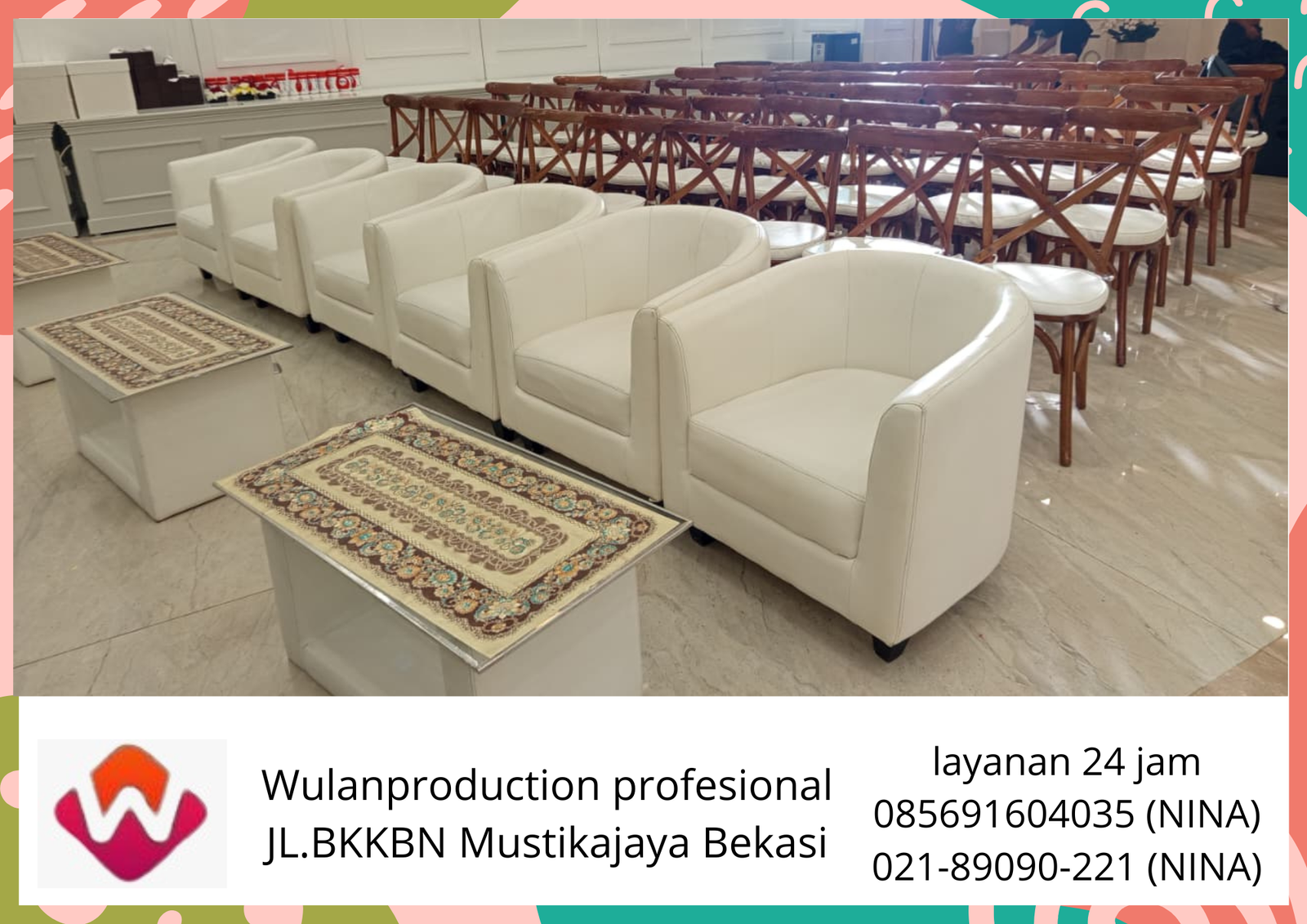 Rental Sofa Oval Putih Area Pejompongan Jakarta Pusat