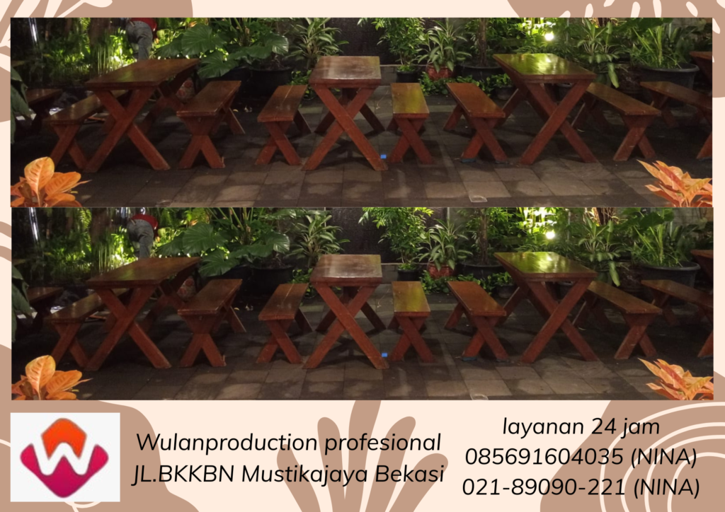 Rental Meja Kursi Taman Kayu Out Door Area Bogor