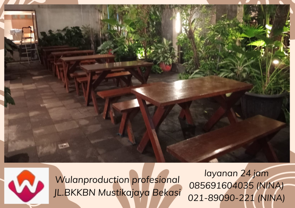 Rental Meja Kursi Taman Kayu Out Door Area Bogor