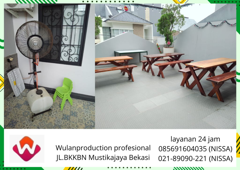 Sewa Meja Kursi Taman Extra Dan Misty Fan area Jakarta utara