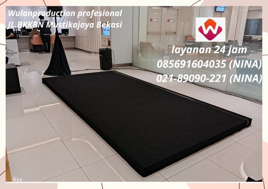 Sewa Panggung Ukuran 4x2m Tinggi 10cm Karpet Hitam Jakarta