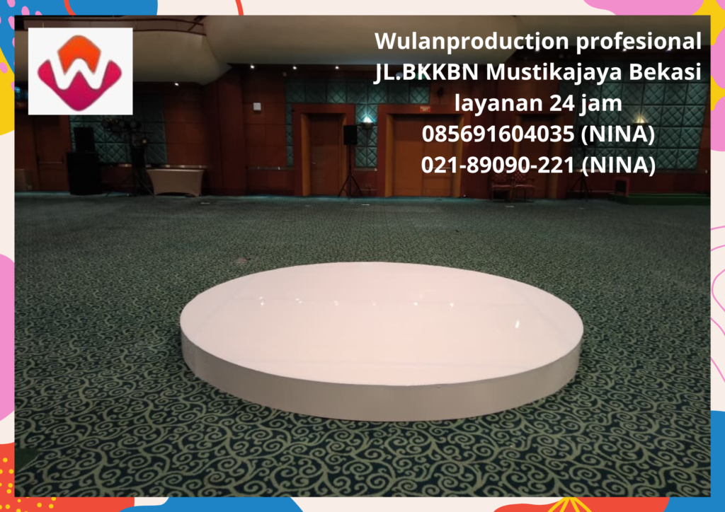 Sewa Stage Melaminto Putih Bulat Area Depok 