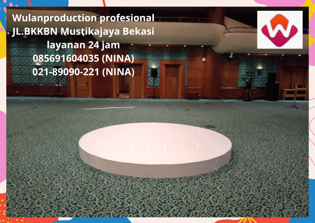 Sewa Stage Melaminto Putih Bulat Area Depok 
