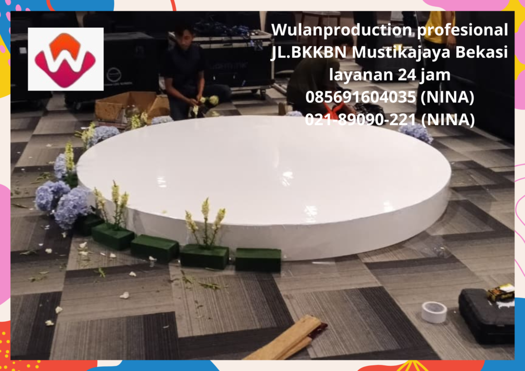 Sewa Stage Melaminto Putih Bulat Area Depok 