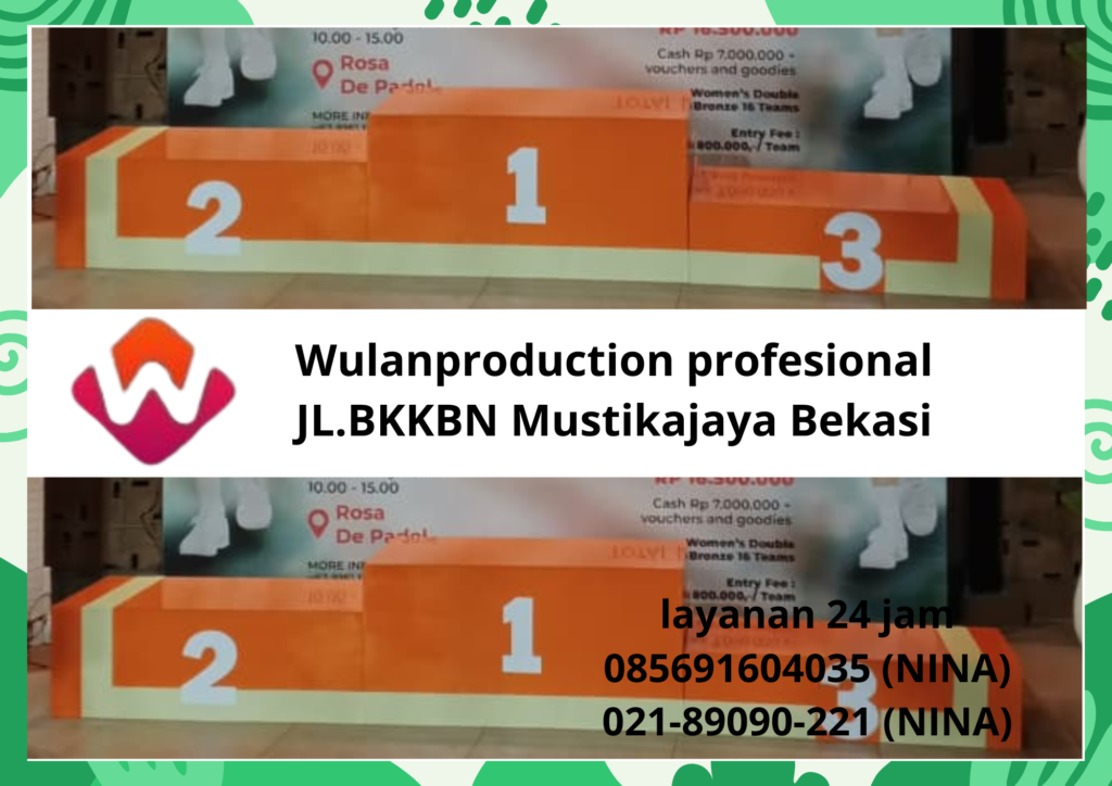 Jasa Backdrop Flexy Korea Dan Podium Juara Bekasi