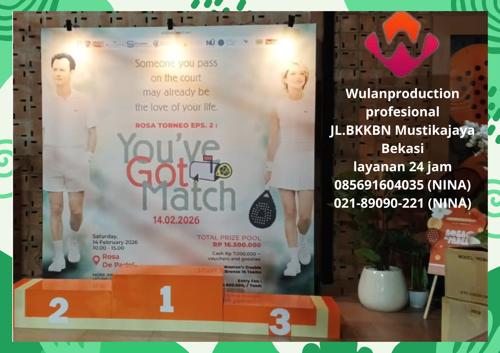 Jasa Backdrop Flexy Korea Dan Podium Juara Bekasi