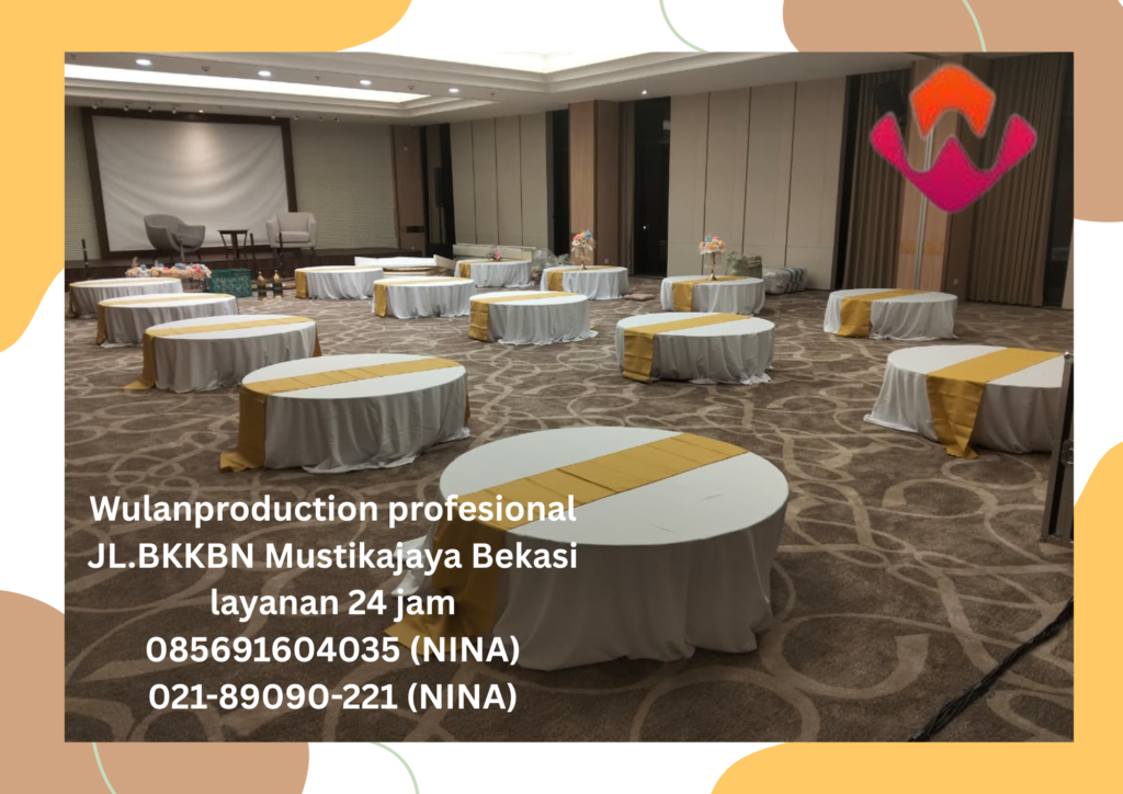 Rental Meja Lesehan Topping Putih Runner Gold Jakarta