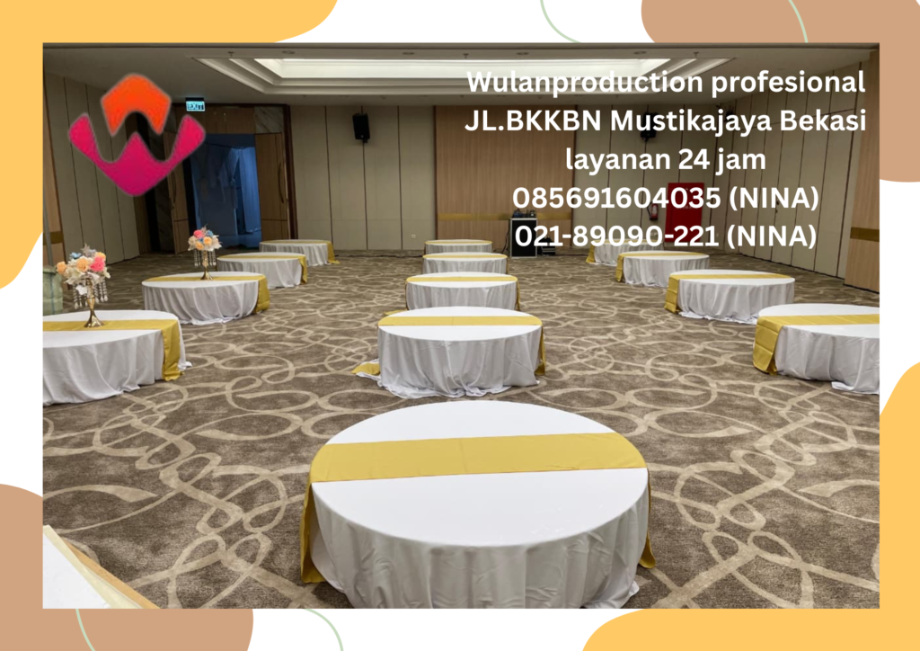 Rental Meja Lesehan Topping Putih Runner Gold Jakarta