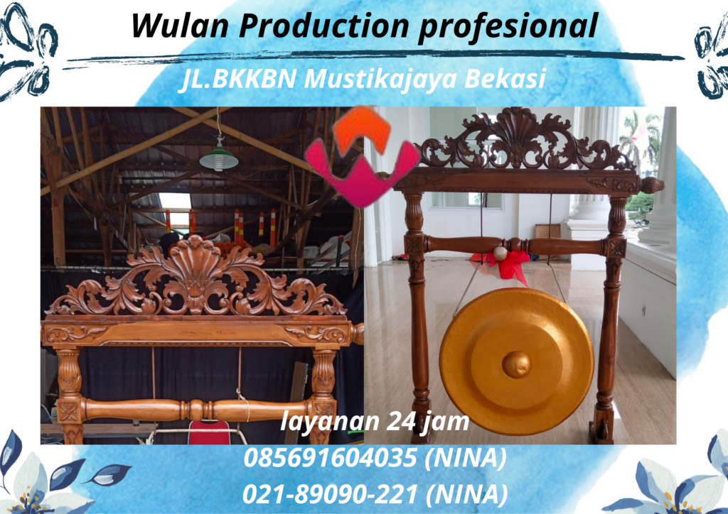 Sewa Gong Peresmian Warna Gold Standing Ukiran Area Jakarta 