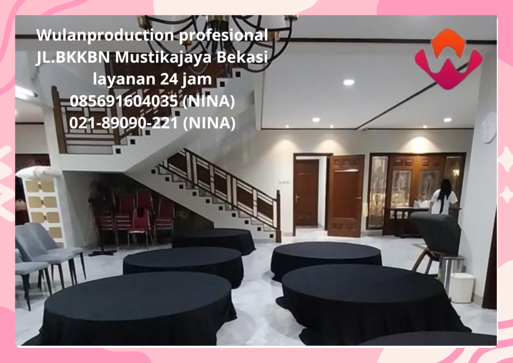 Sewa Meja Bulat Lesehan Cover Hitam Bogor