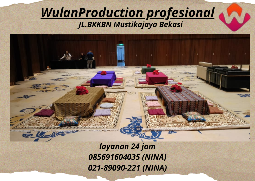 Sewa Meja Kotak Lesehan Set Bantal Duduk Area Jakarta