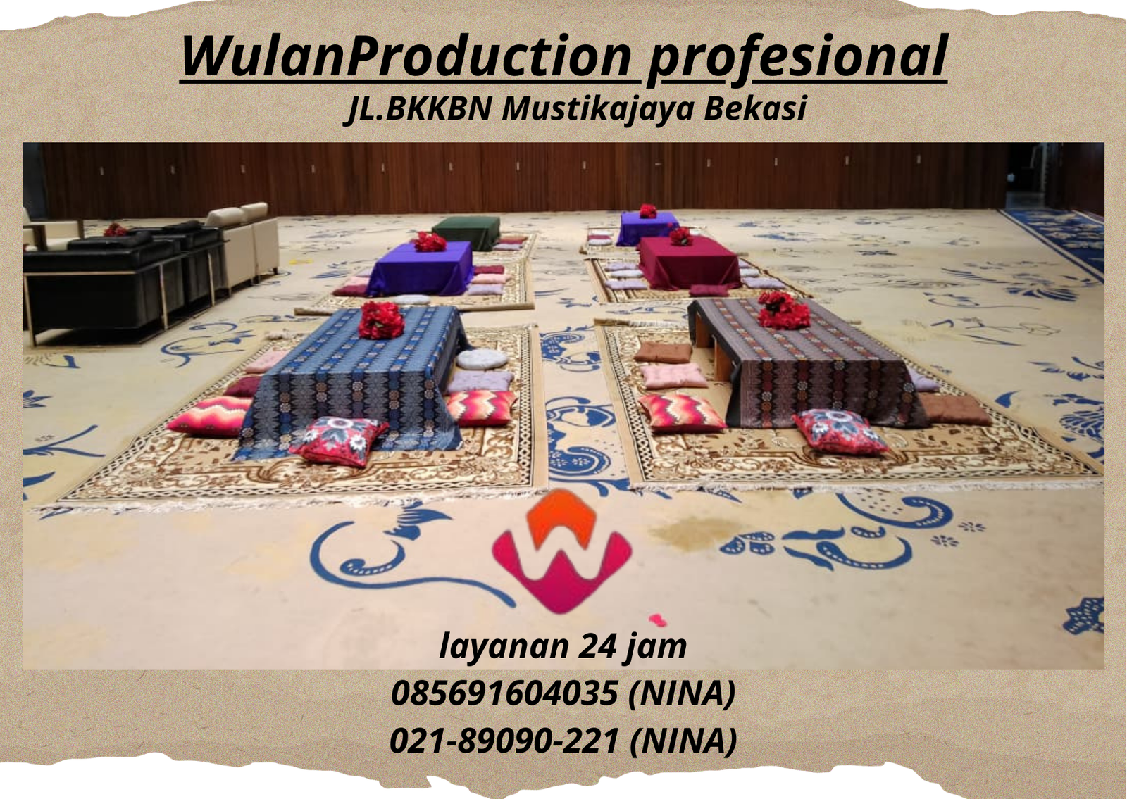 Sewa Meja Kotak Lesehan Set Bantal Duduk Area Jakarta