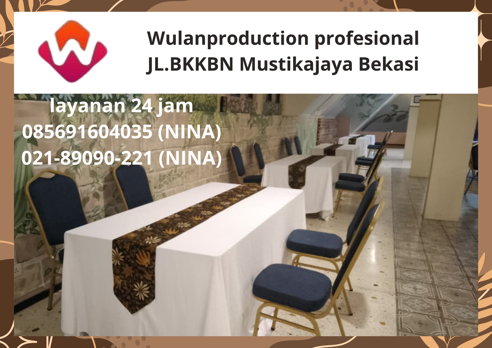 Sewa Meja Panjang Runner Batik Area Jakarta