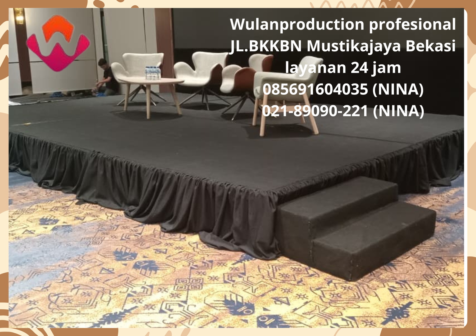 Sewa Panggung Pendek Type Indoor Full Karpet Jakarta