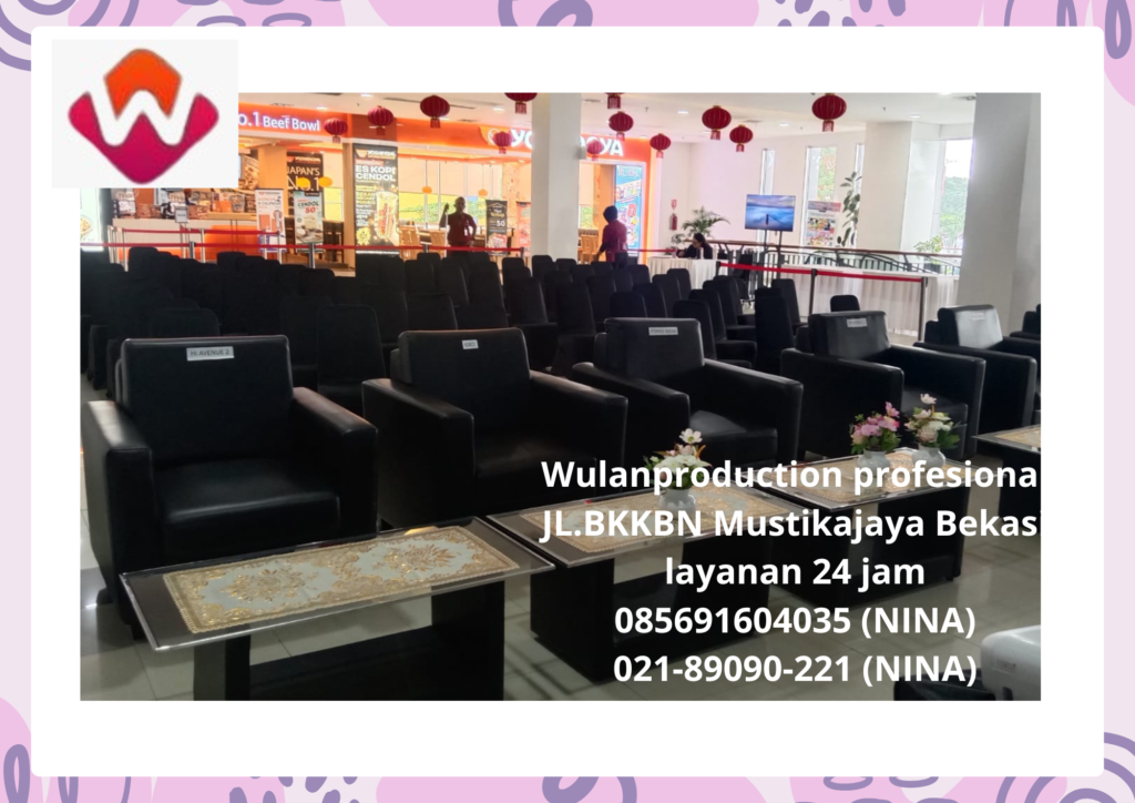 Sewa Sofa Hitam Putih Lengkap Meja Kaca