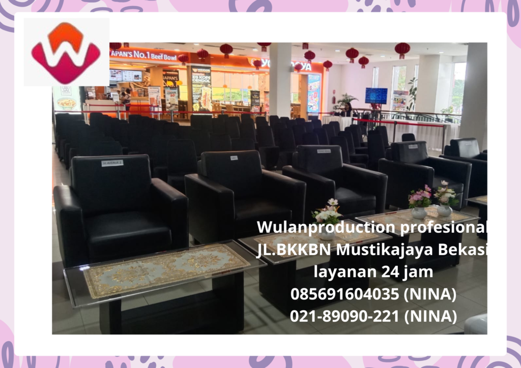 Sewa Sofa Hitam Putih Lengkap Meja Kaca