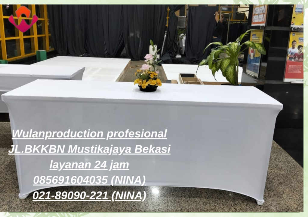 Rental Meja IBM Cover Ketat Hitam Dan Putih Di Bekasi