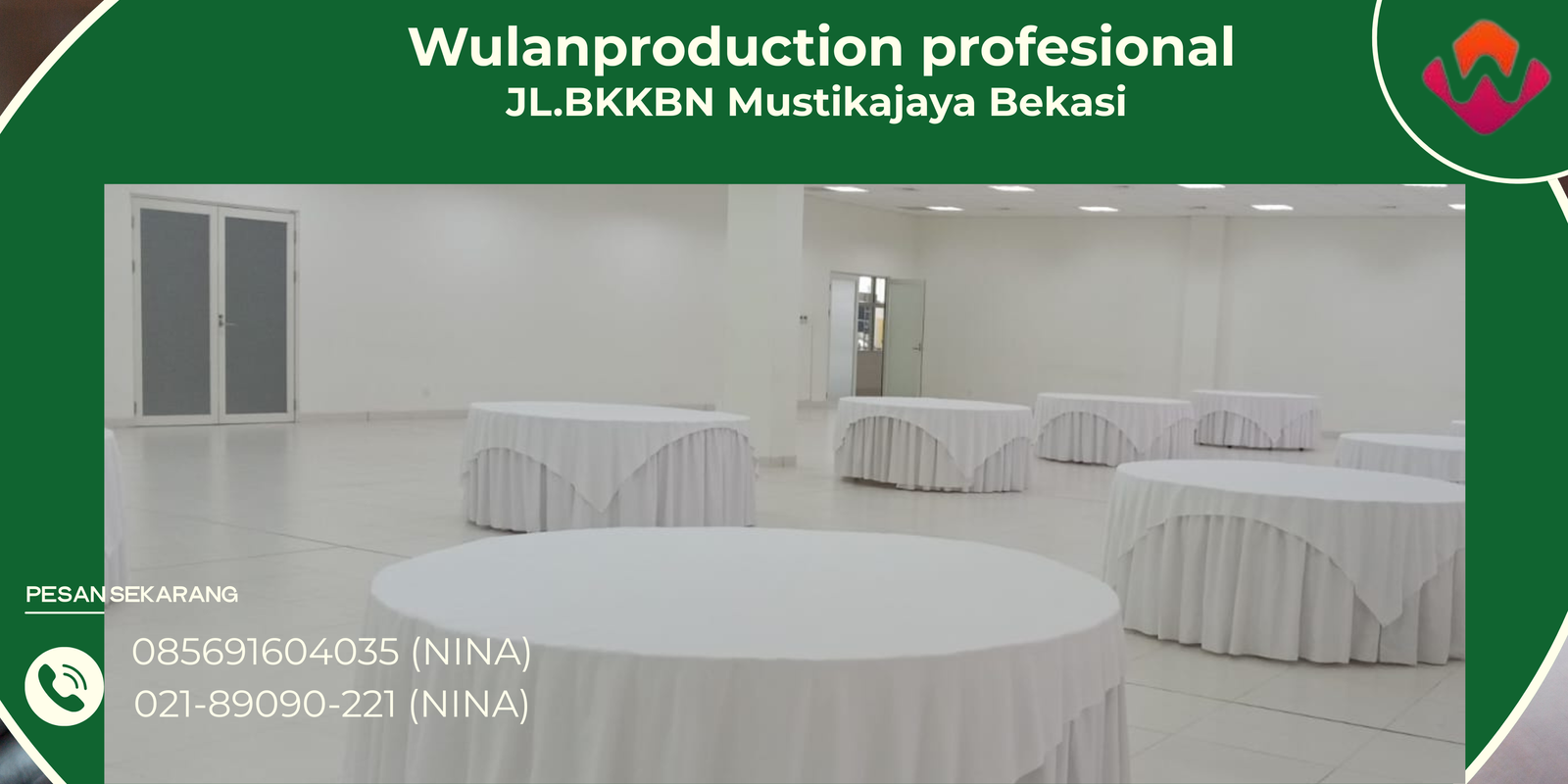 Rental Meja Bulat Cover Putih Siap Kirim Area Tangerang