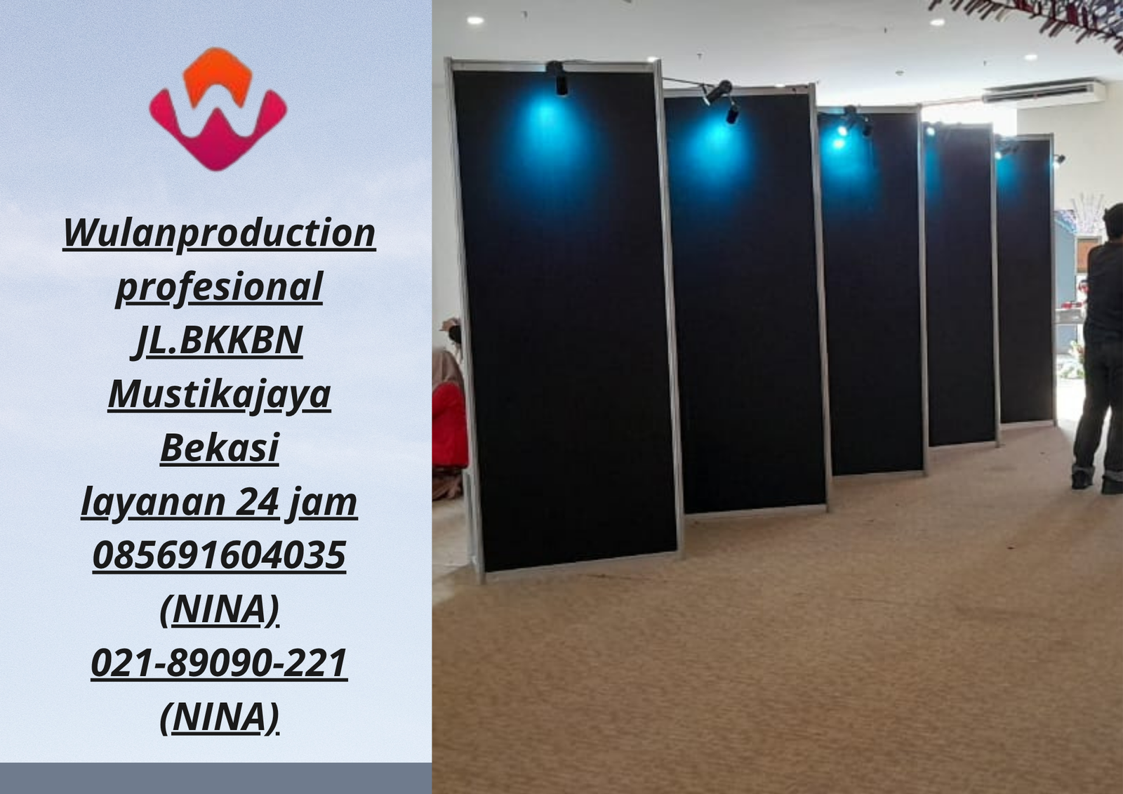 Jasa Sewa Partisi Hitam Dan Putih Setting Zigzag Bogor