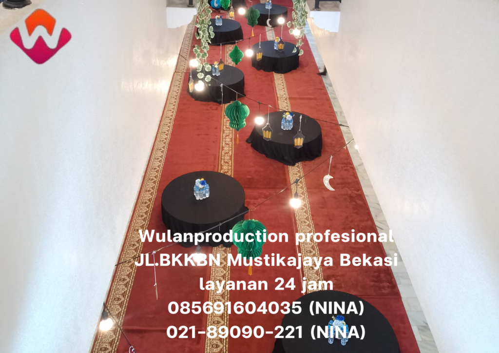 Sewa Karpet Sajadah Merah Dan Meja Bundar Lesehan Bekasi