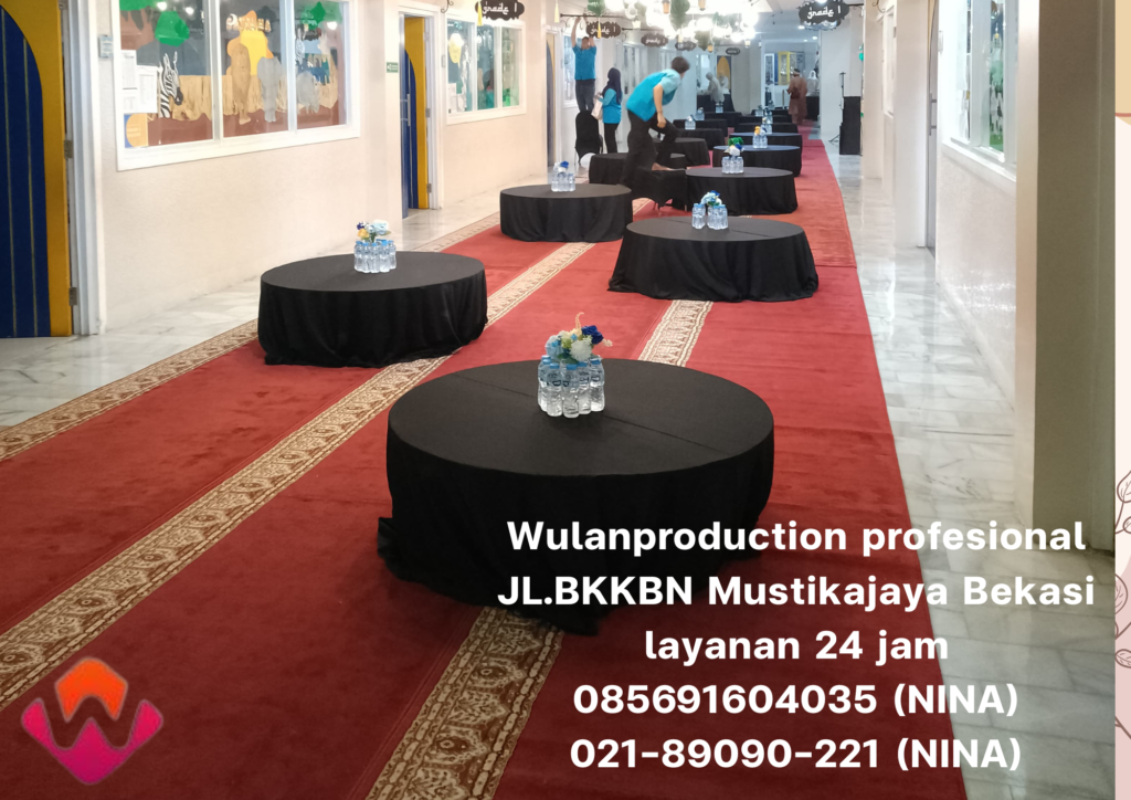 Sewa Karpet Sajadah Merah Dan Meja Bundar Lesehan Bekasi