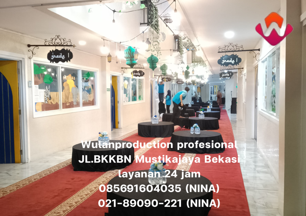 Sewa Karpet Sajadah Merah Dan Meja Bundar Lesehan Bekasi