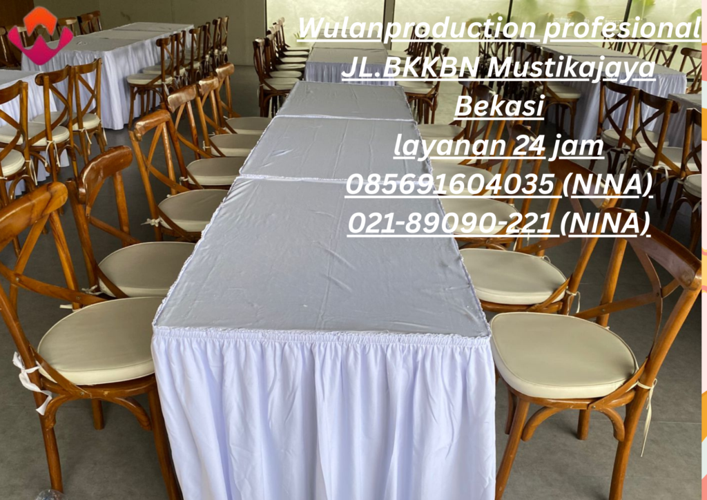 Sewa Kursi Crossback Lengkap Meja Kotak Area Bogor