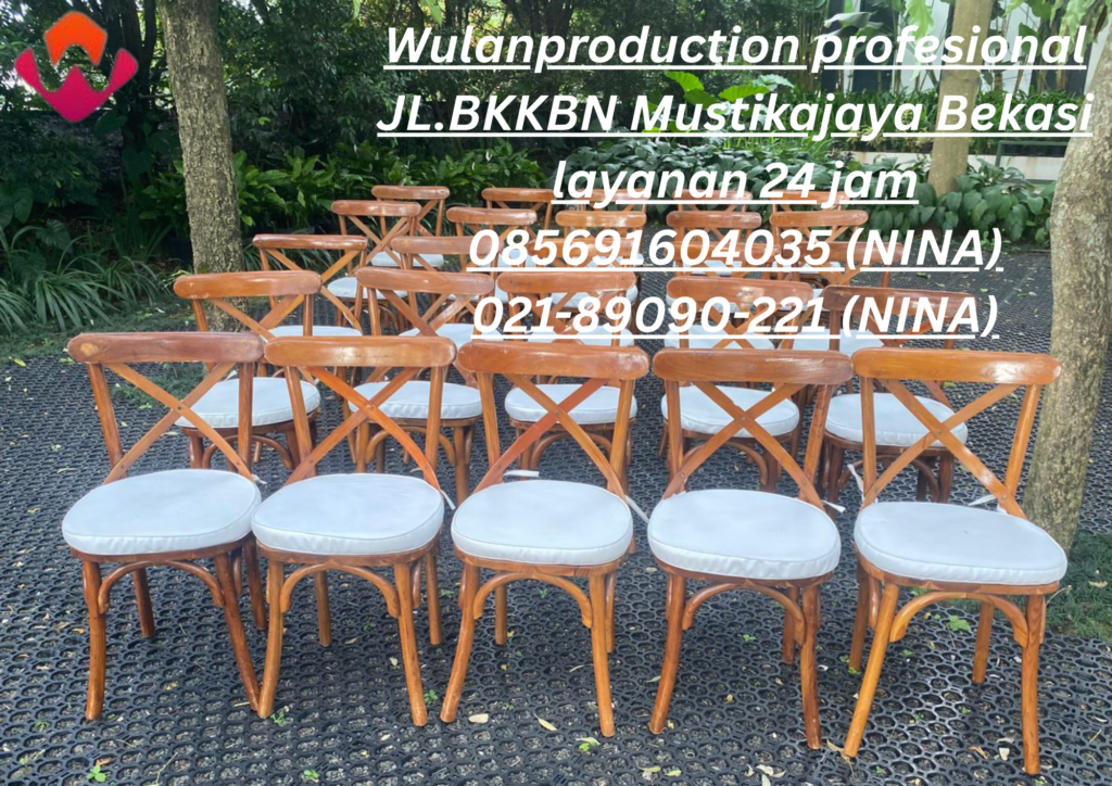 Sewa Kursi Crossback Lengkap Meja Kotak Area Bogor