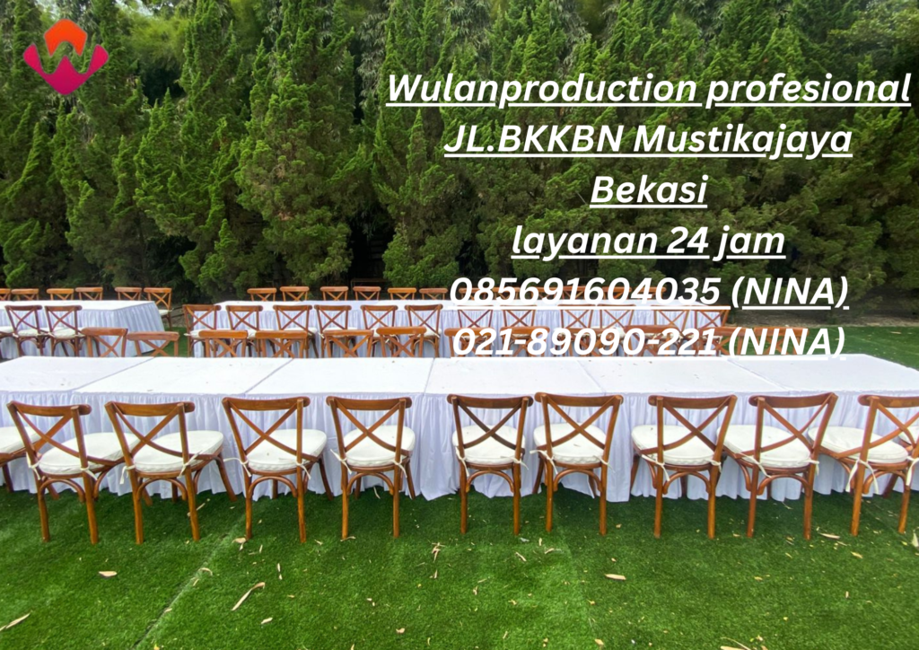 Sewa Kursi Crossback Lengkap Meja Kotak Area Bogor