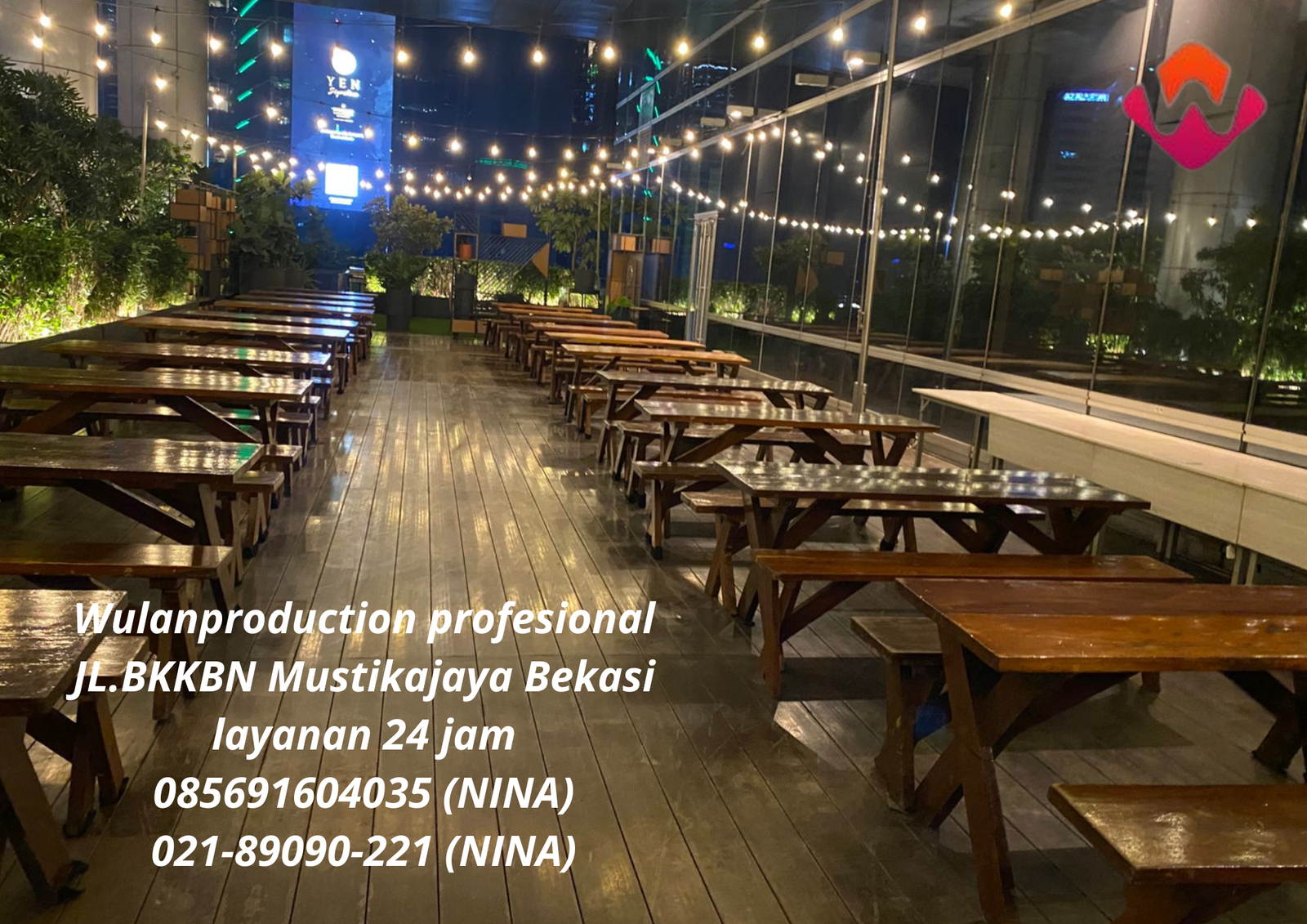 Sewa Set Meja Kursi Taman Dan Lampu Taman Area Bekasi