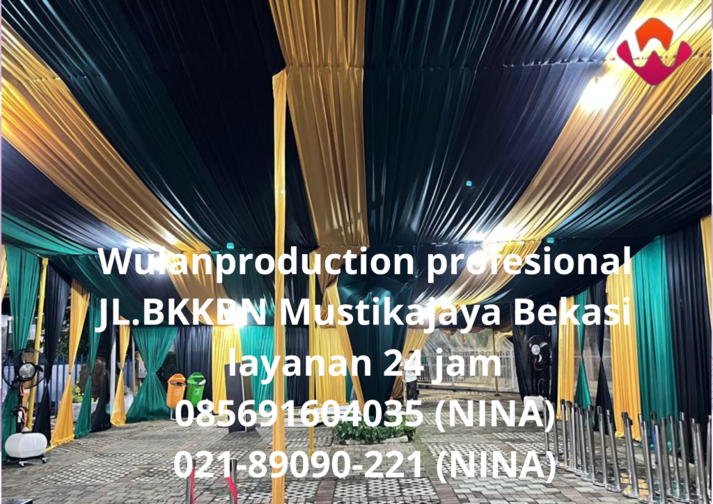 Sewa Tenda Serut Kain Hitam Gold Jakarta