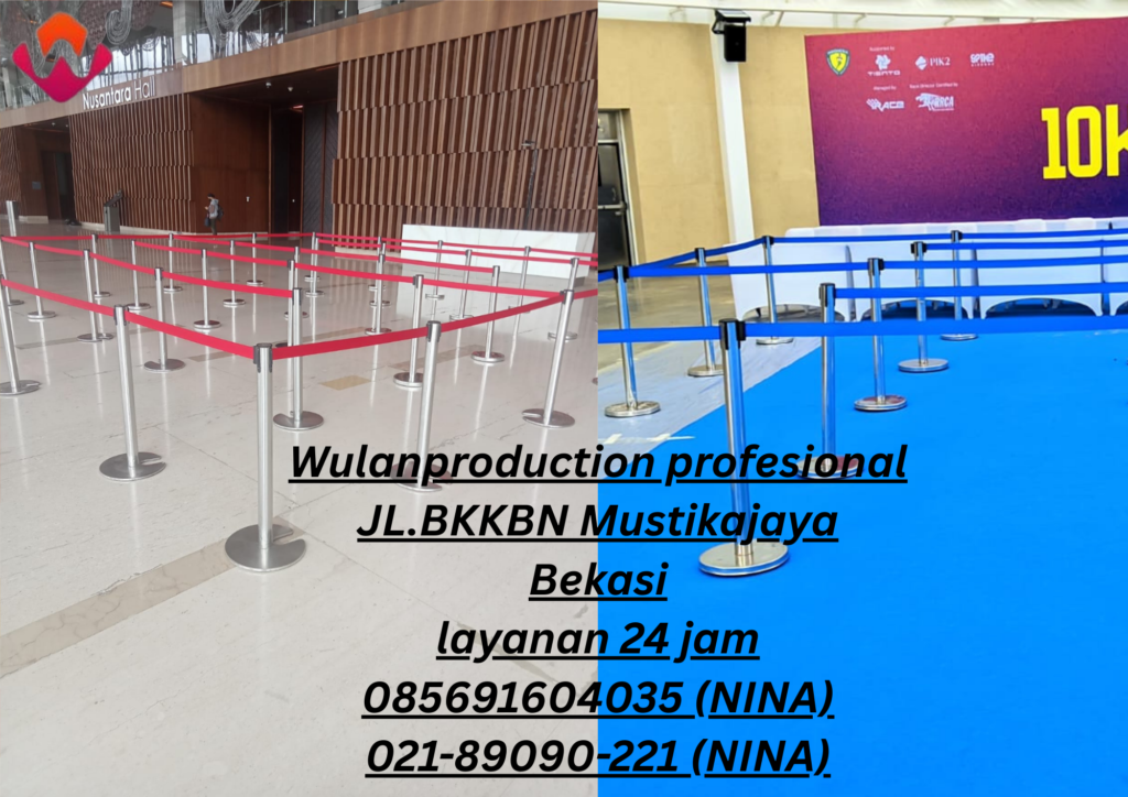 Sewa Tiang Antrian Type Sabuk Tarik Dan Tali Bludru Cikarang