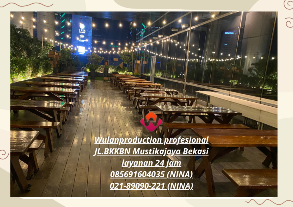 Sewa Kursi Dan Meja Taman Kayu kaki Silang Area Bogor