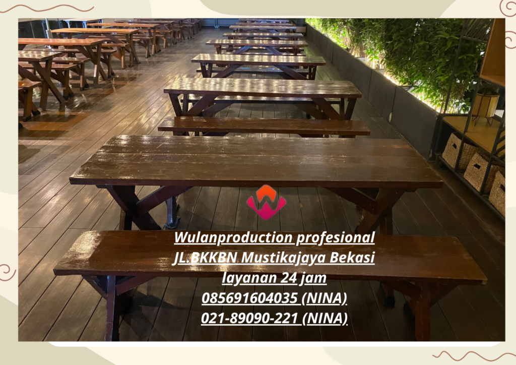 Sewa Kursi Dan Meja Taman Kayu kaki Silang Area Bogor