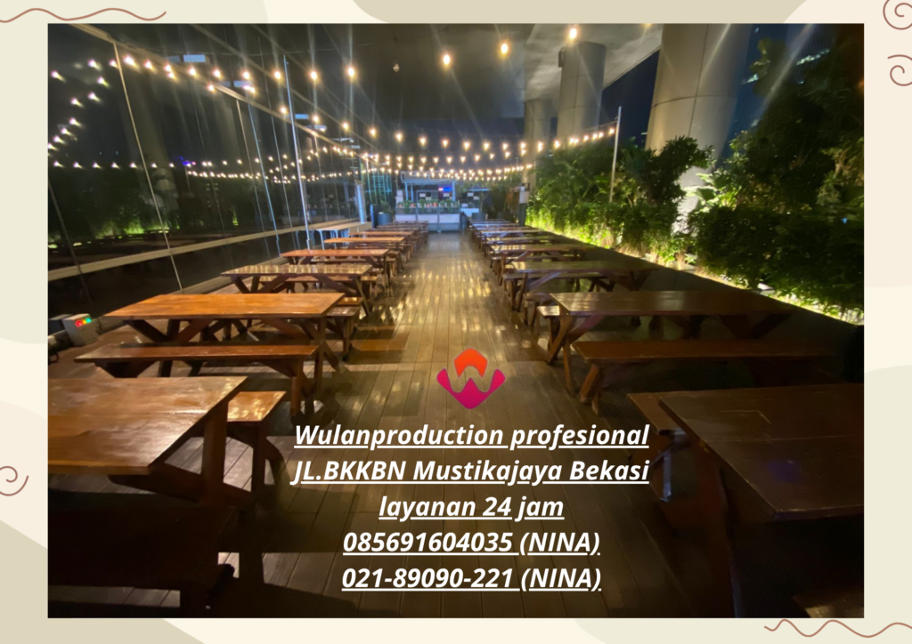 Sewa Kursi Dan Meja Taman Kayu kaki Silang Area Bogor