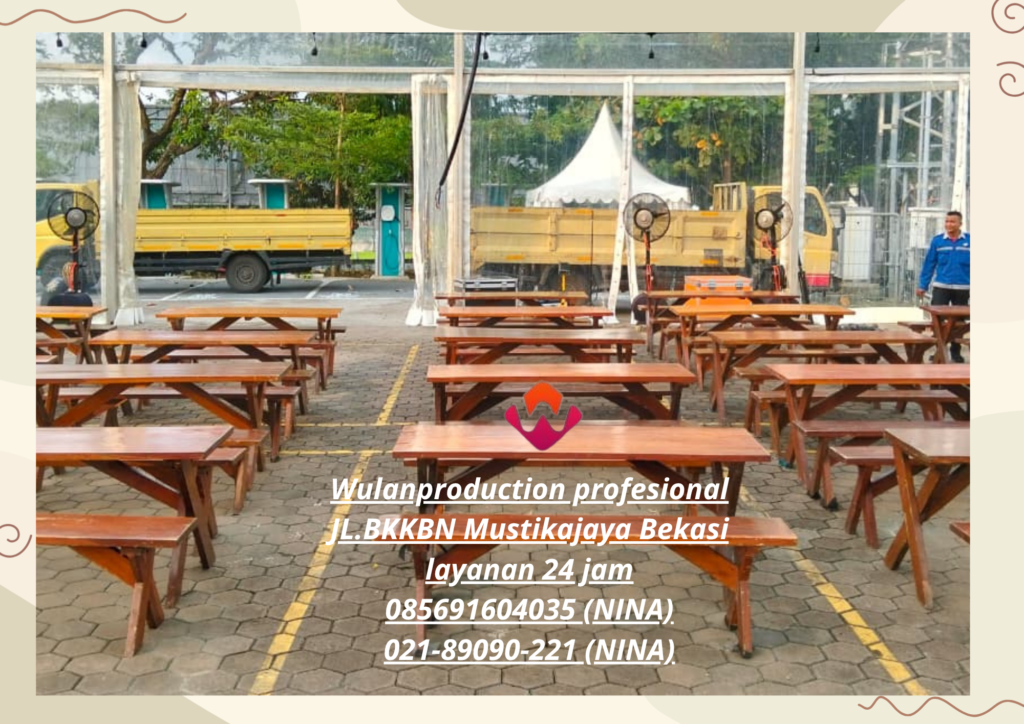 Sewa Kursi Dan Meja Taman Kayu kaki Silang Area Bogor