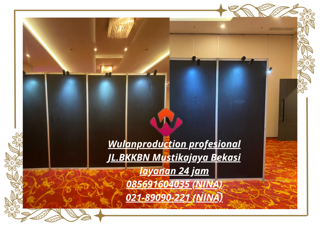 Jasa Sewa Partisi Hitam Lengkap Lampu Spot Area Cikarang 