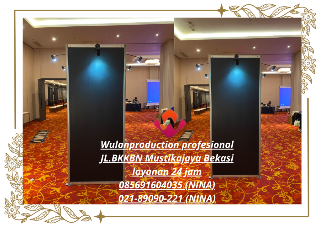 Jasa Sewa Partisi Hitam Lengkap Lampu Spot Area Cikarang 