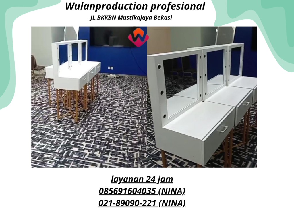 Pusat Sewa Meja Kaca Rias Portable Putih Bogor