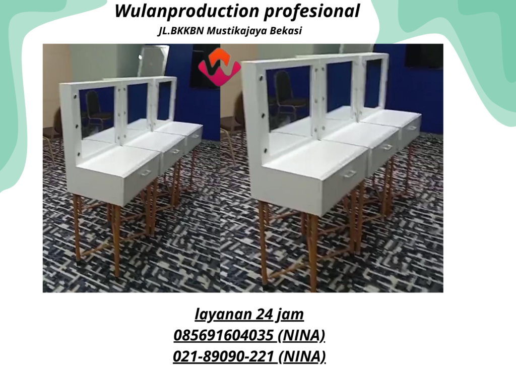 Pusat Sewa Meja Kaca Rias Portable Putih Bogor