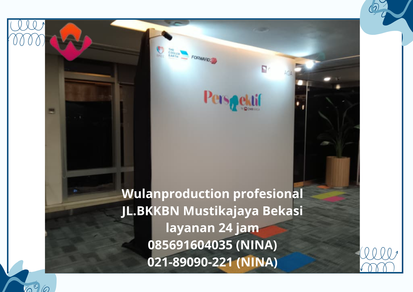 Sewa Backdrop Photo Booth Dan Lampu Spot Light Cikarang