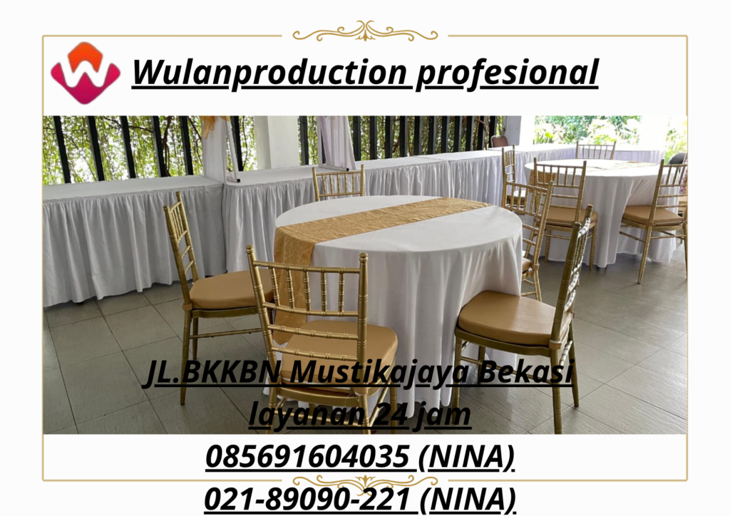 Sewa Meja Bulat Dan Kursi Tiffany Gold Siap Kirim di Bogor