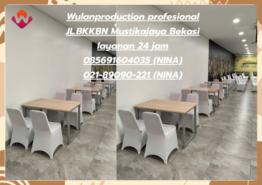 Sewa Meja Kotak Dan Kursi Cover Putih Bogor 