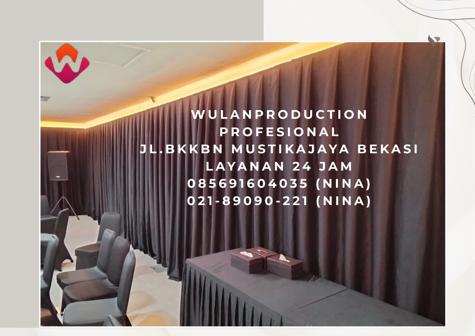 Sewa Tirai Hitam Panjang Untuk Pesta Area Jakarta