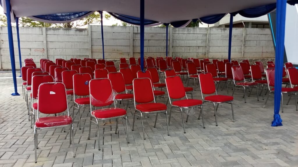 Jasa Sewa Tenda Plafon Rumbai Putih Biru Kursi Futura Jakarta