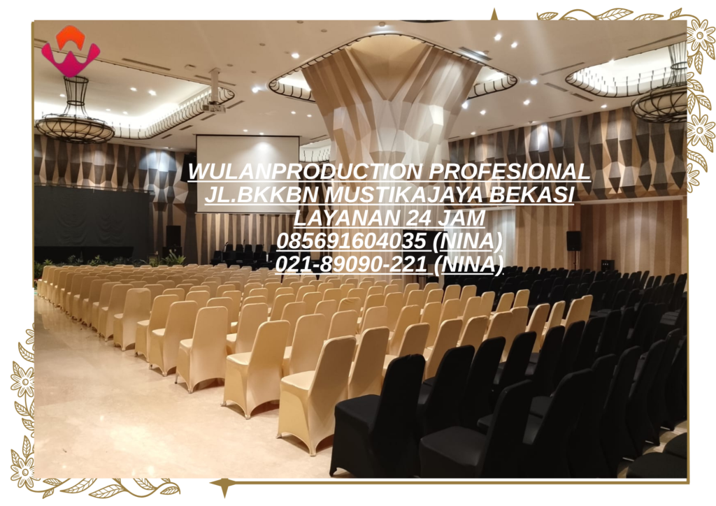 Rental Kursi Event Lengkap Cover Hitam Dan Gold Di Bogor 