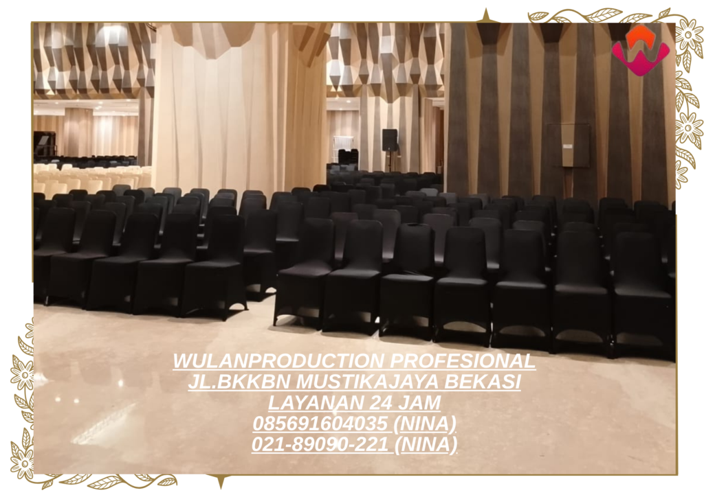 Rental Kursi Event Lengkap Cover Hitam Dan Gold Di Bogor 
